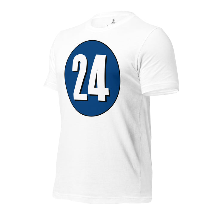 Unisex t-shirt: White on Navy Blue 24