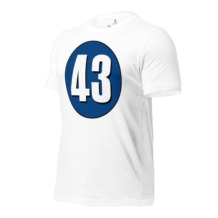 Unisex t-shirt: White on Navy Blue 43