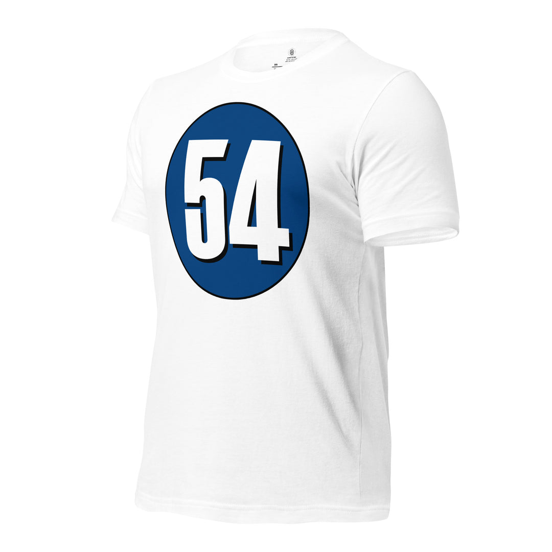 Unisex t-shirt: White on Navy Blue 54