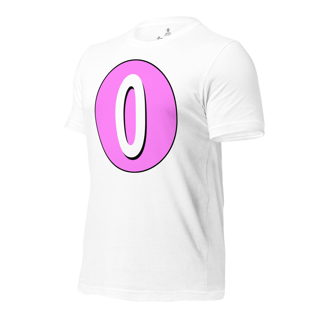 Unisex t-shirt: White on Pink 0