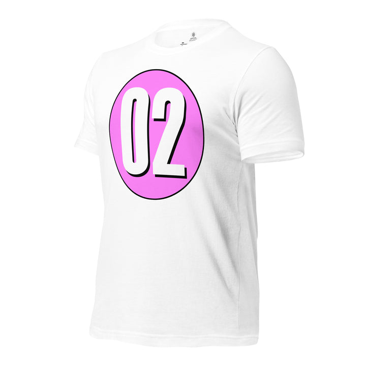 Unisex t-shirt: White on Pink 02