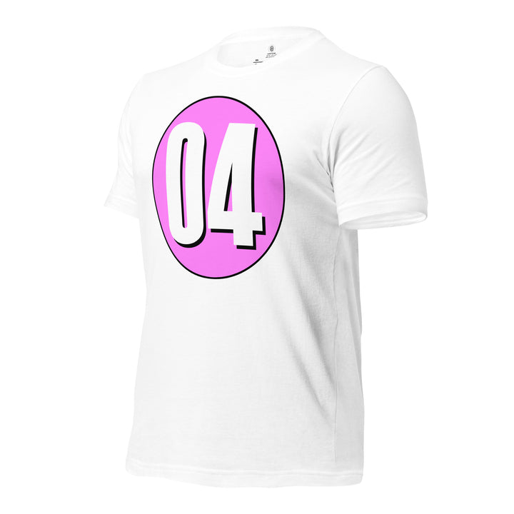 Unisex t-shirt: White on Pink 04