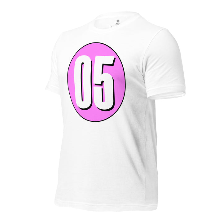 Unisex t-shirt: White on Pink 05