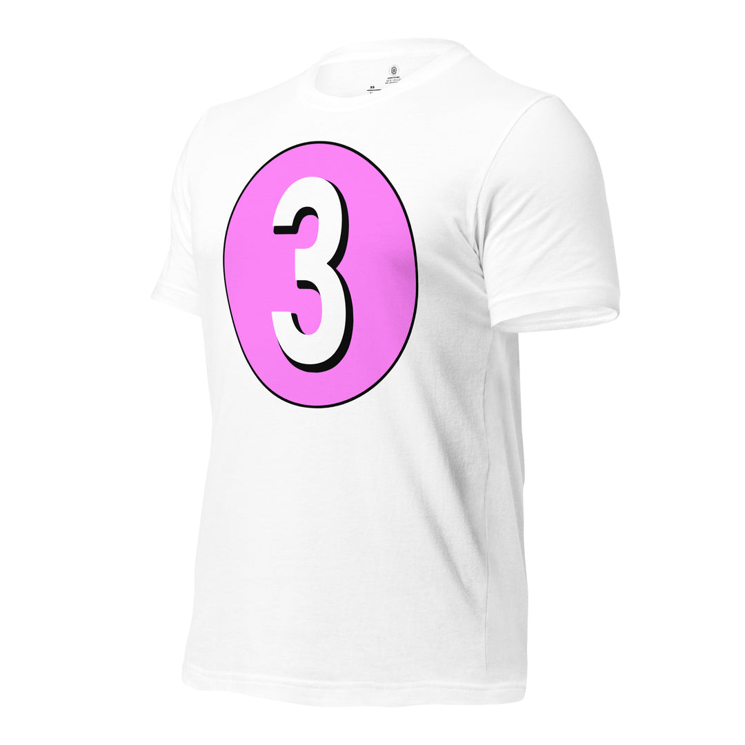 Unisex t-shirt: White on Pink 3