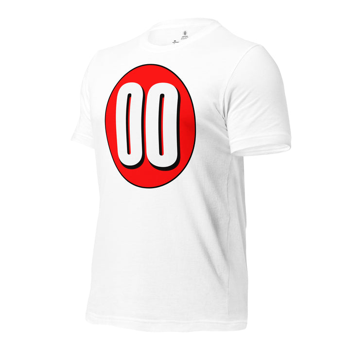 Unisex t-shirt: White on Red 00