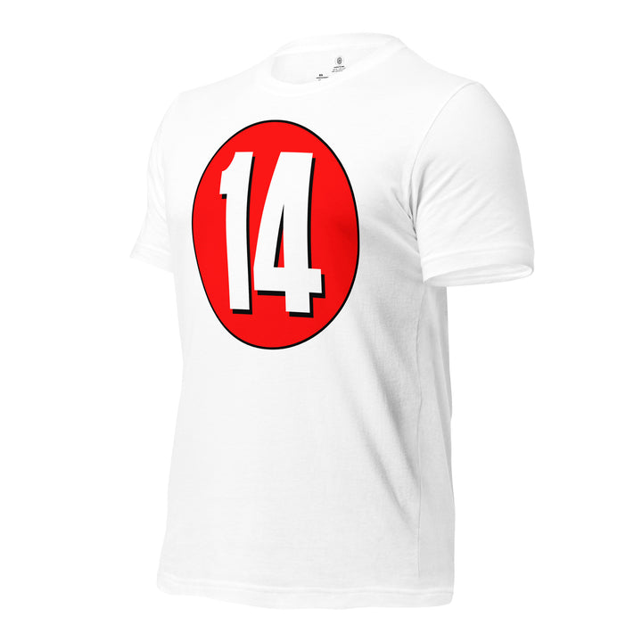 Unisex t-shirt: White on Red 14