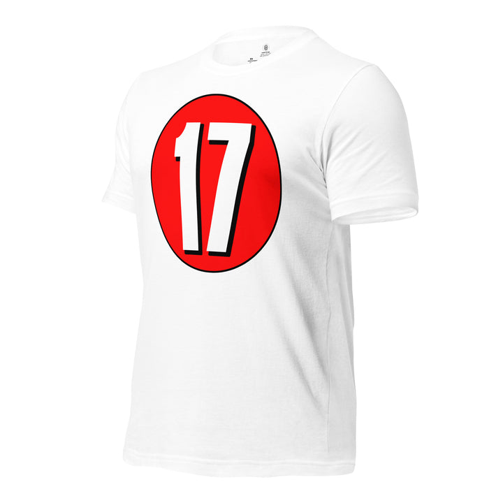 Unisex t-shirt: White on Red 17