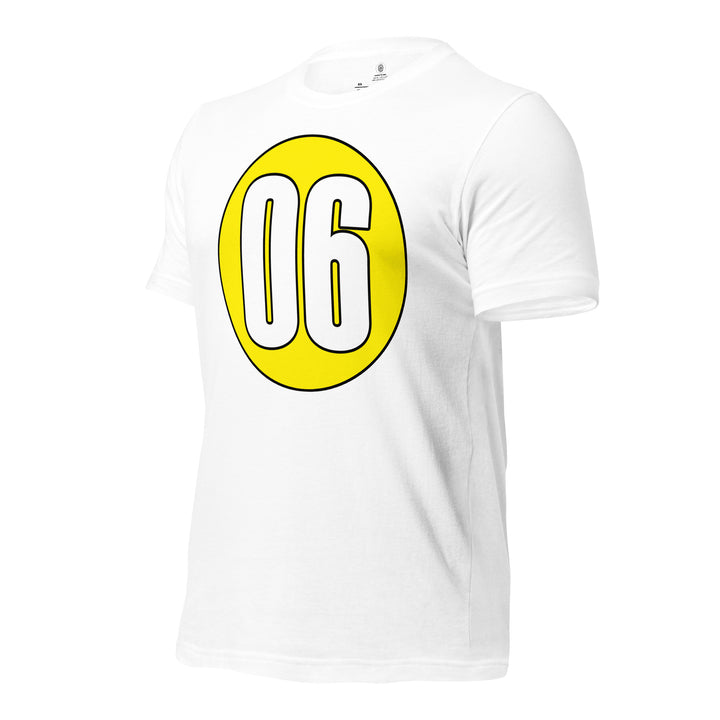 Unisex t-shirt: White on Yellow 06