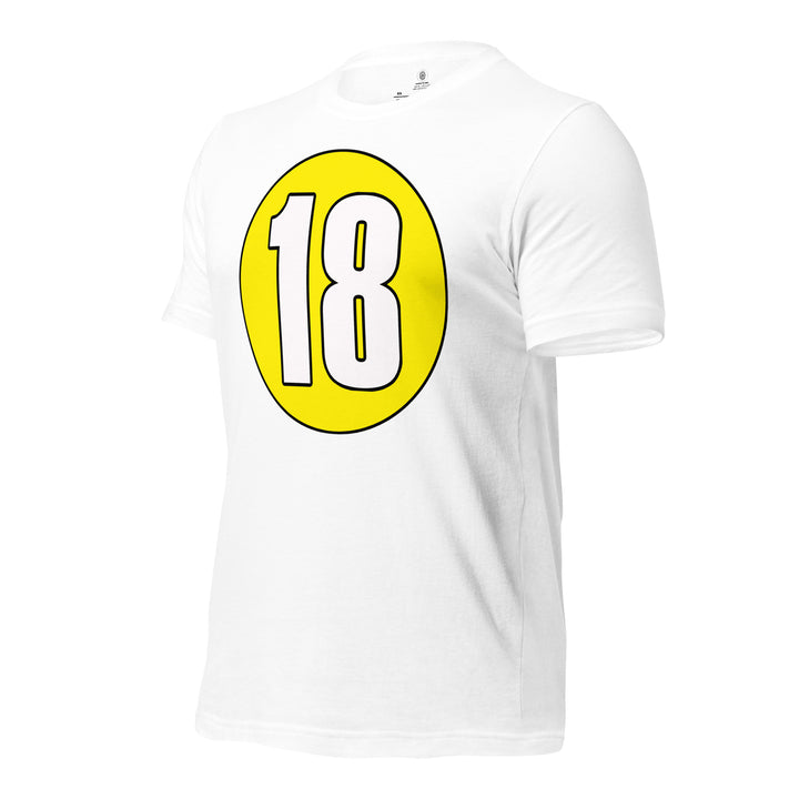 Unisex t-shirt: White on Yellow 18