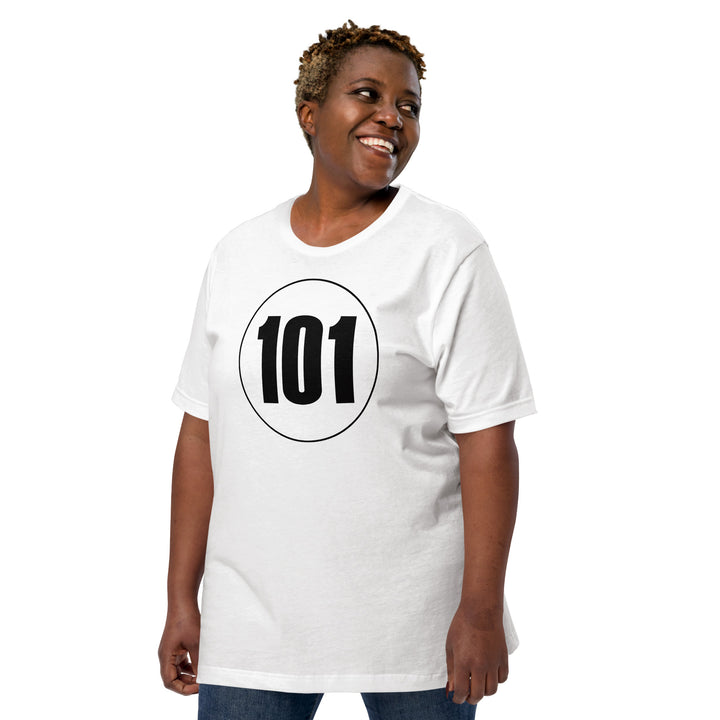 Unisex t-shirt: Black on White 101