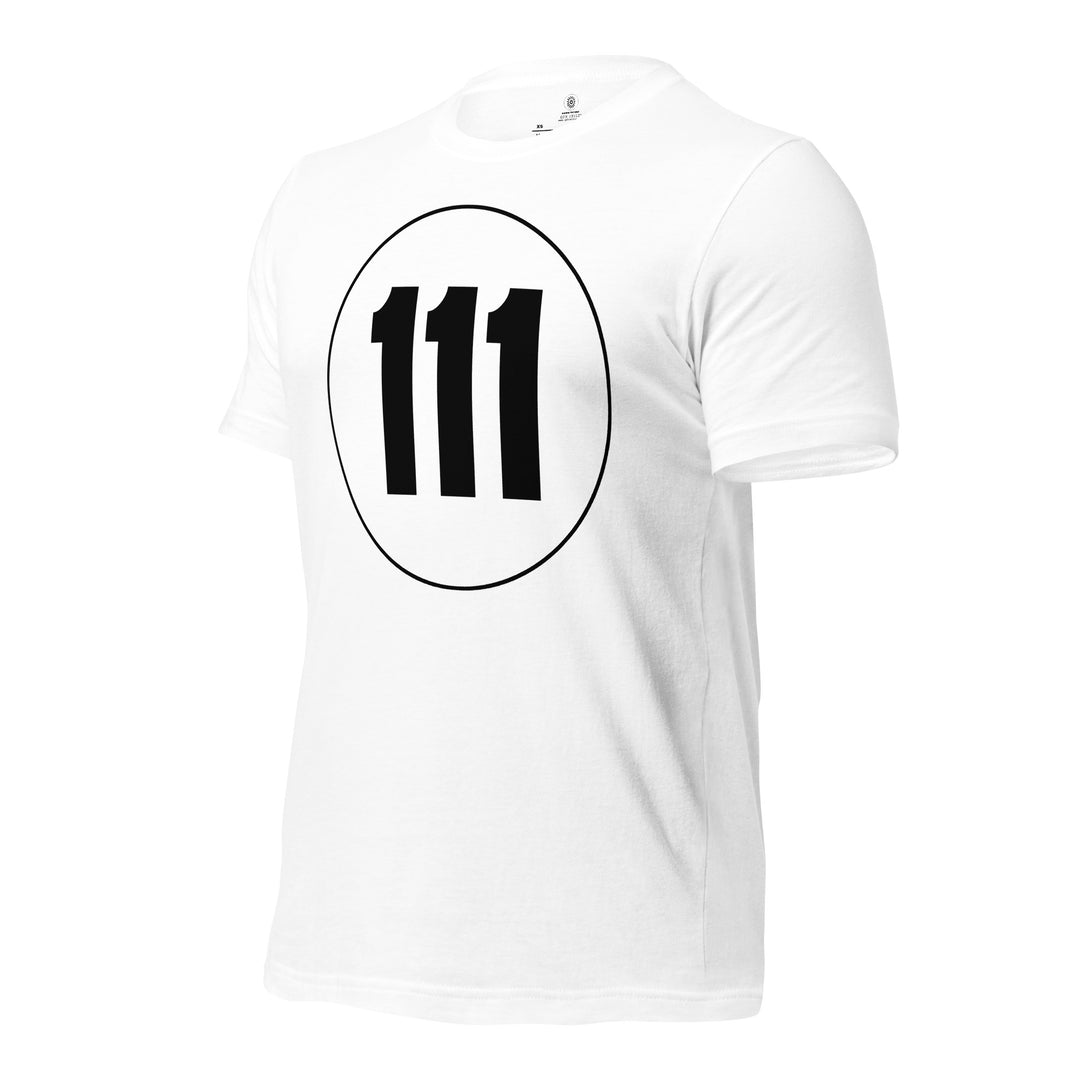 Unisex t-shirt: Black on White 111