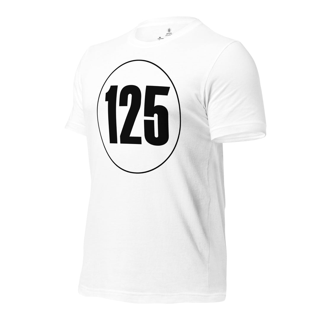 Unisex t-shirt: Black on White 125