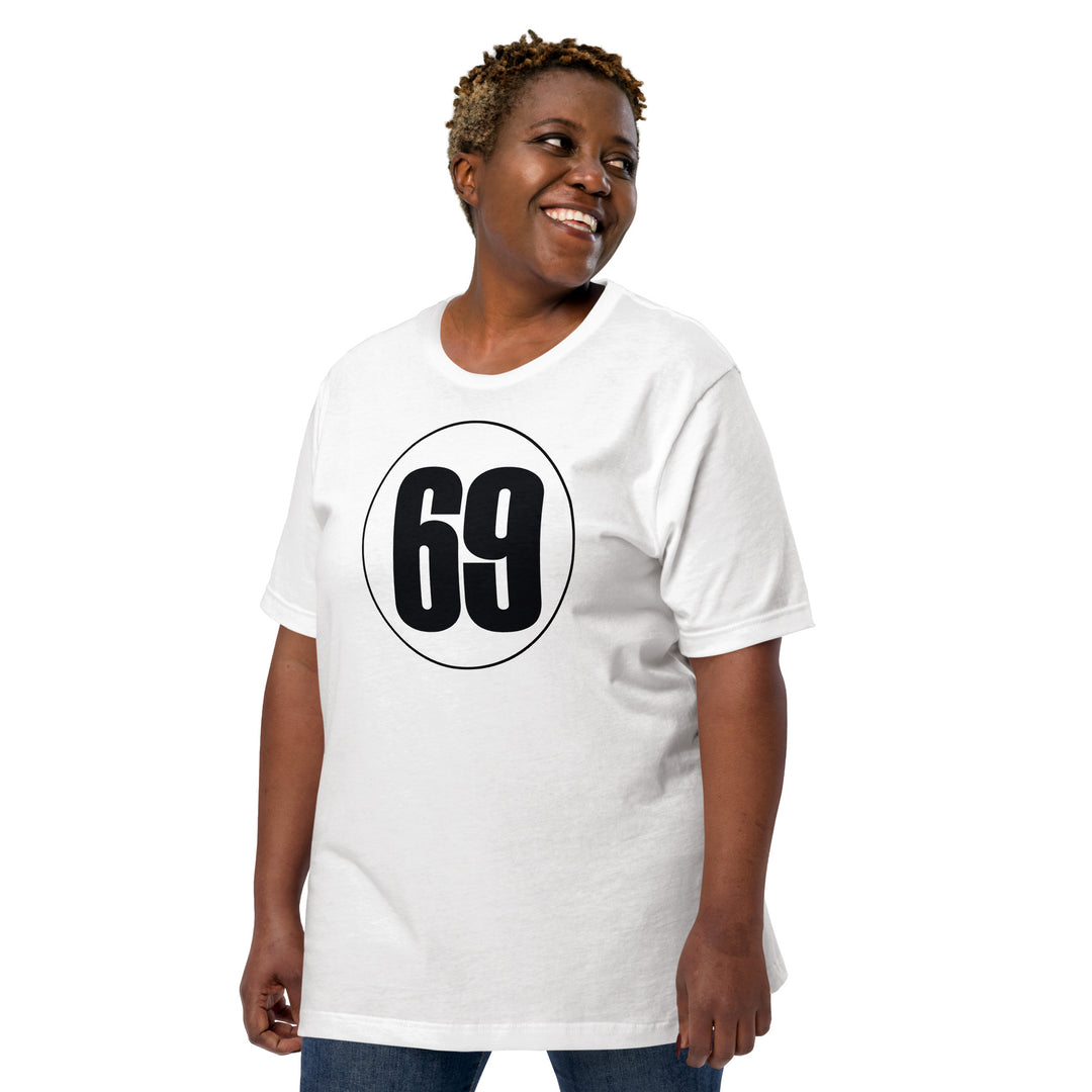 Unisex t-shirt: Black on White 69