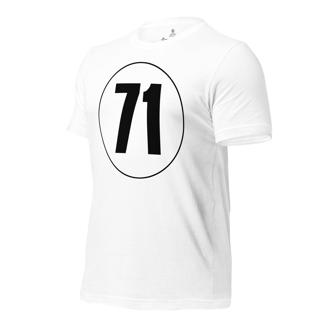 Unisex t-shirt: Black on White 71