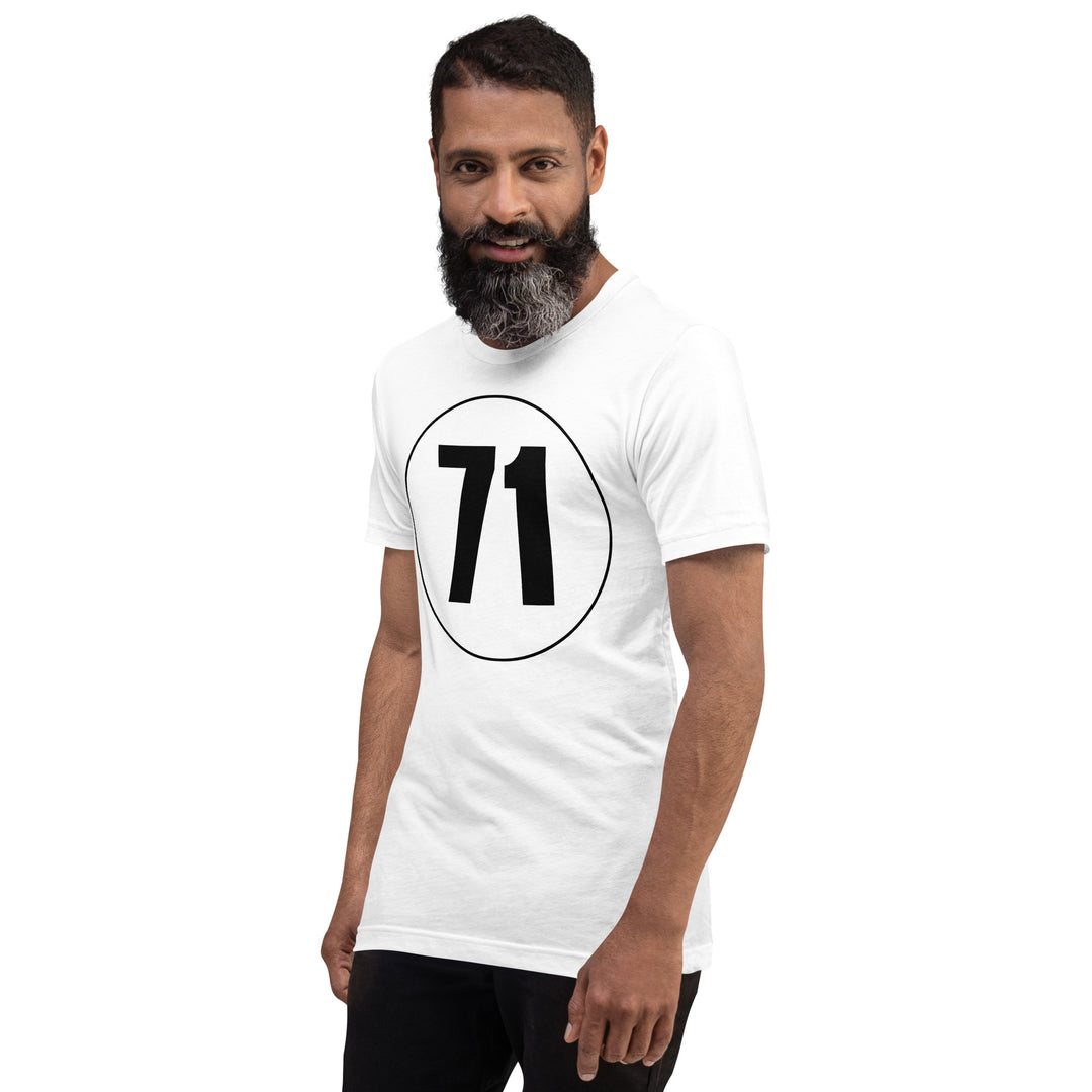 Unisex t-shirt: Black on White 71