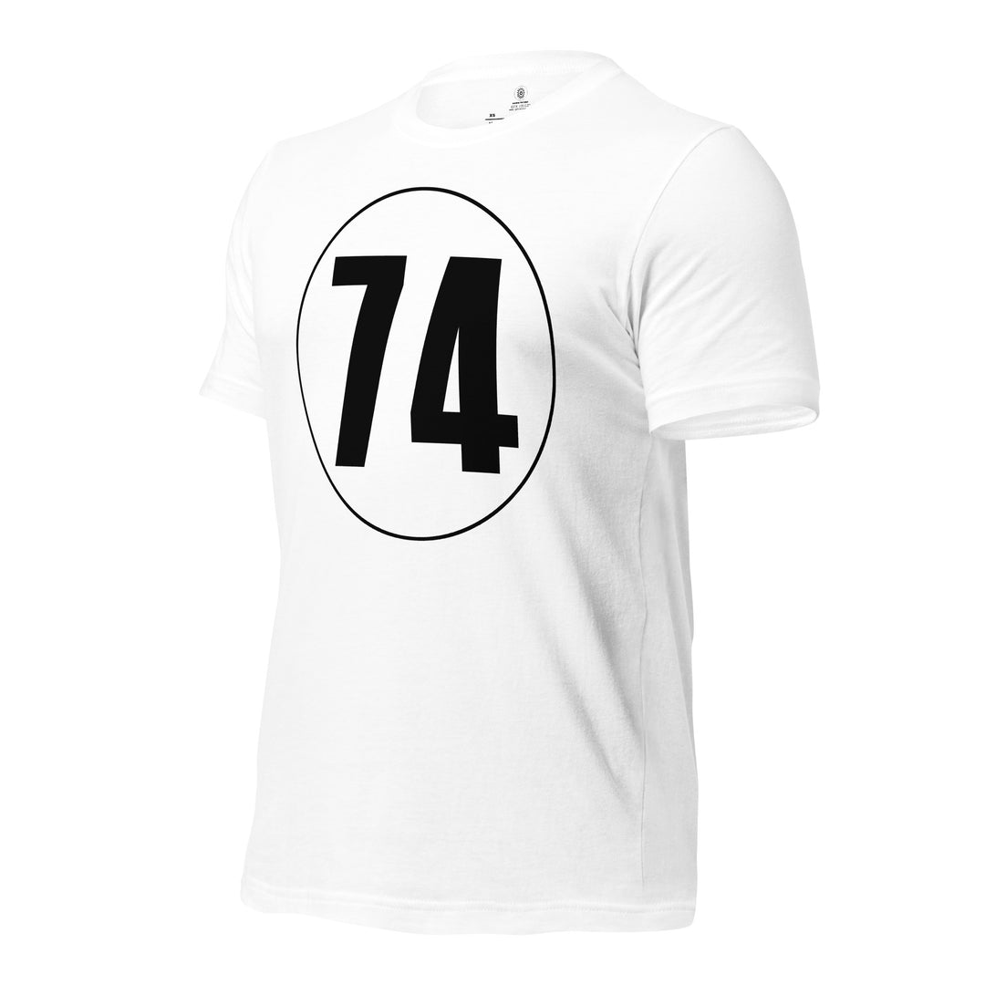 Unisex t-shirt: Black on White 74