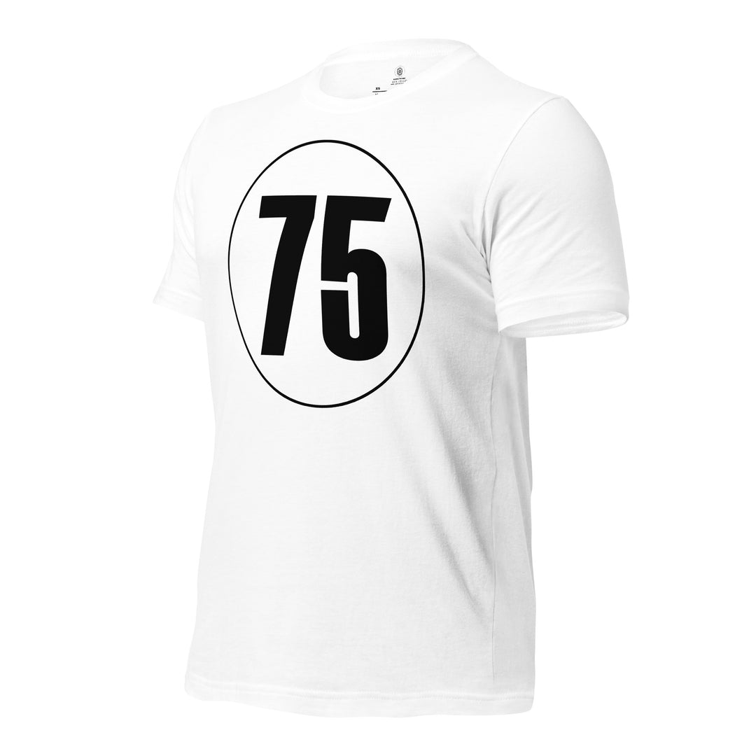 Unisex t-shirt: Black on White 75