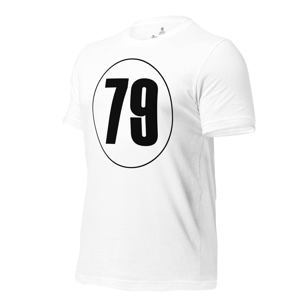 Unisex t-shirt: Black on White 79