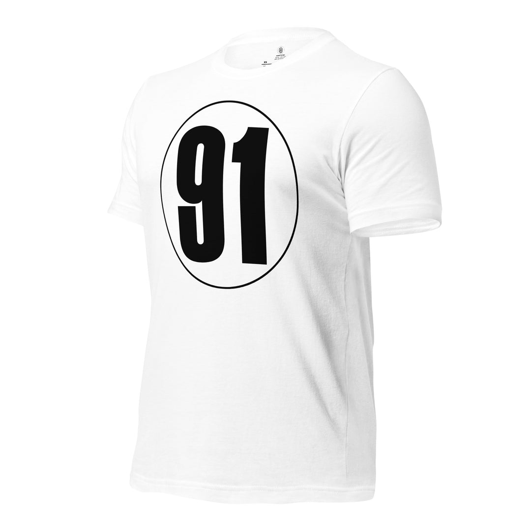 Unisex t-shirt: Black on White 91