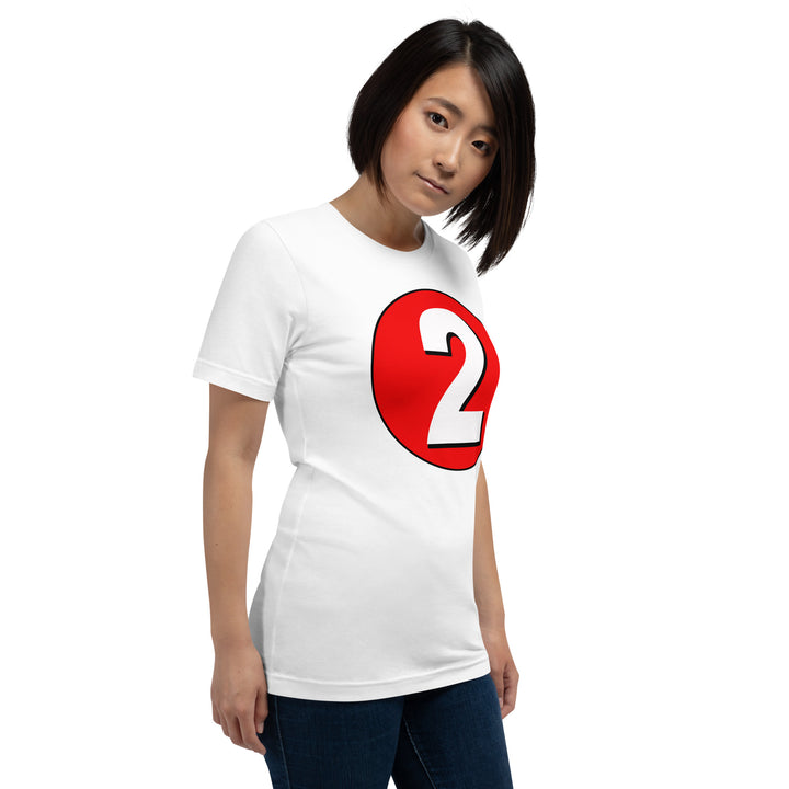 Unisex t-shirt: White on Red 2