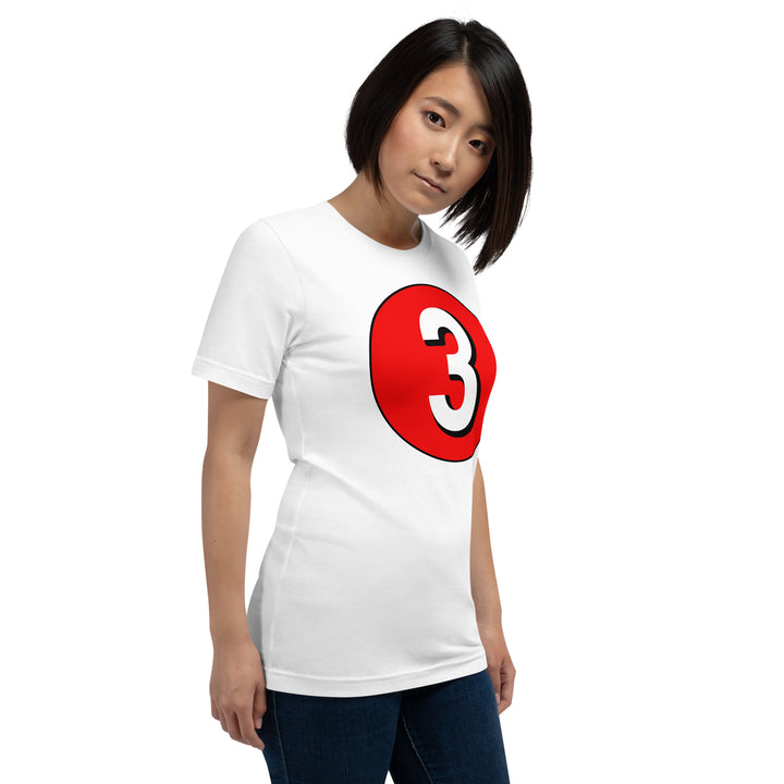 Unisex t-shirt: White on Red 3