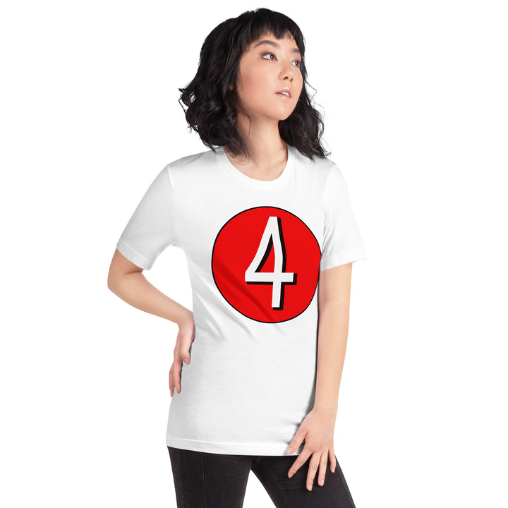 Unisex t-shirt: White on Red 4