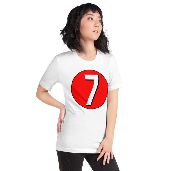 Unisex t-shirt: White on Red 7