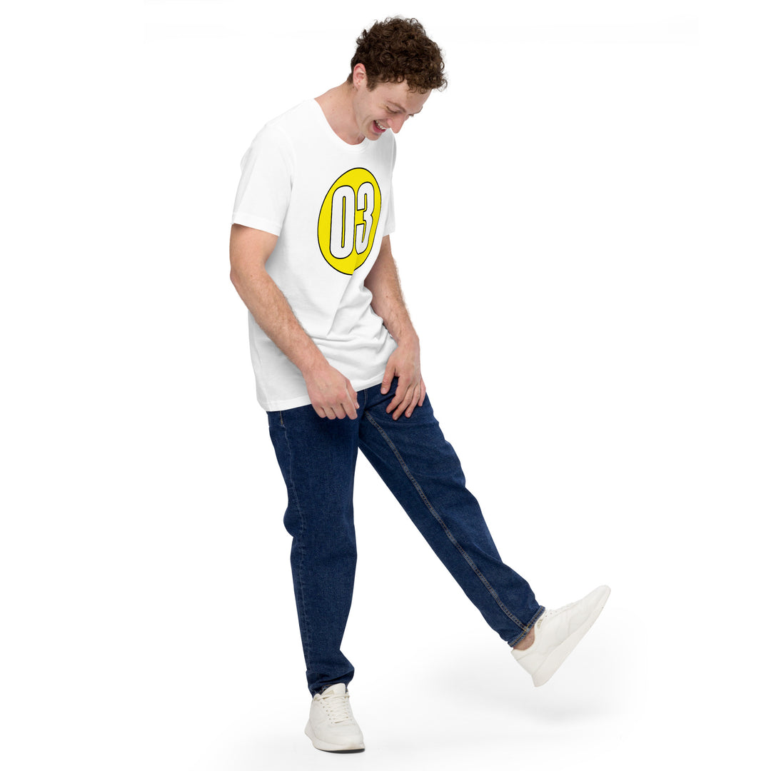 Unisex t-shirt: White on Yellow 03