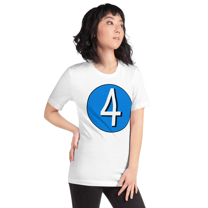 Unisex t-shirt: White on Blue 4