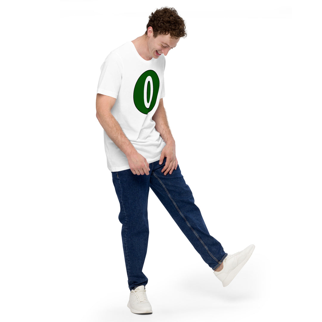 Unisex t-shirt: White on Hunter Green 0