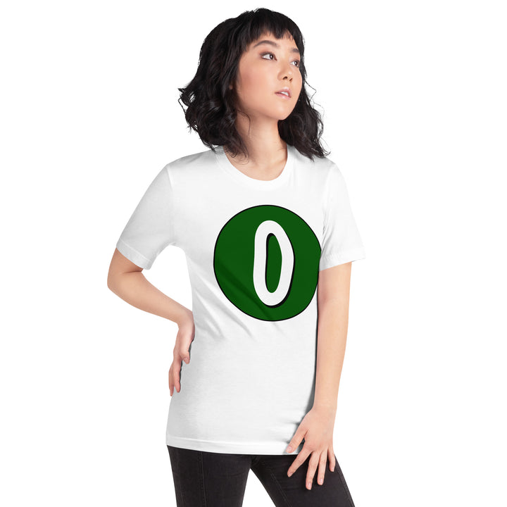 Unisex t-shirt: White on Hunter Green 0