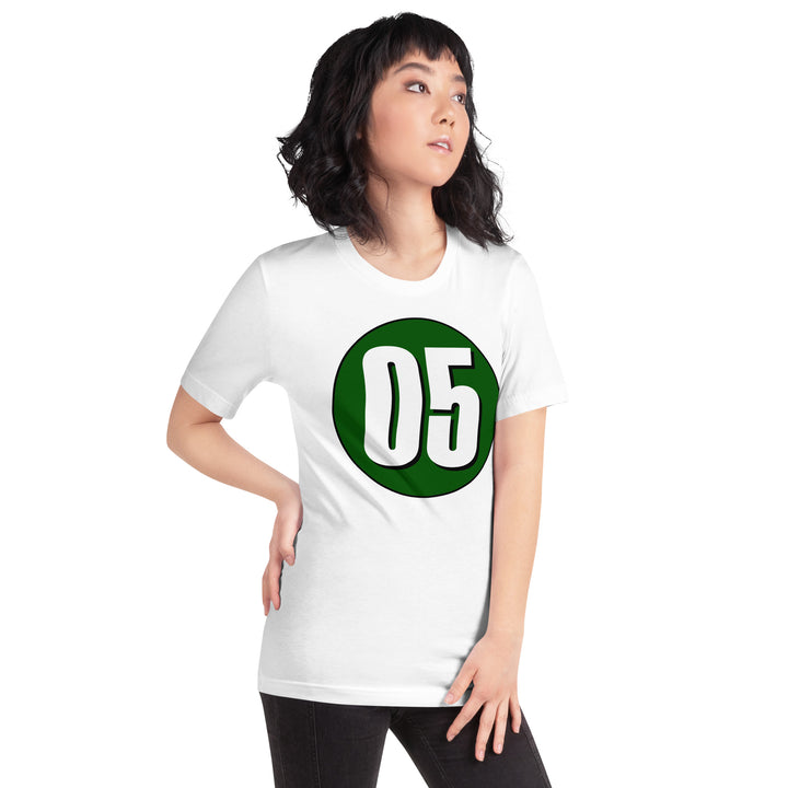 Unisex t-shirt: White on Hunter Green 05