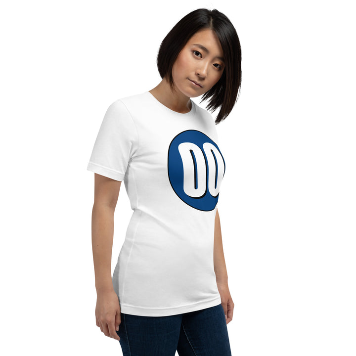 Unisex t-shirt: White on Navy Blue 00