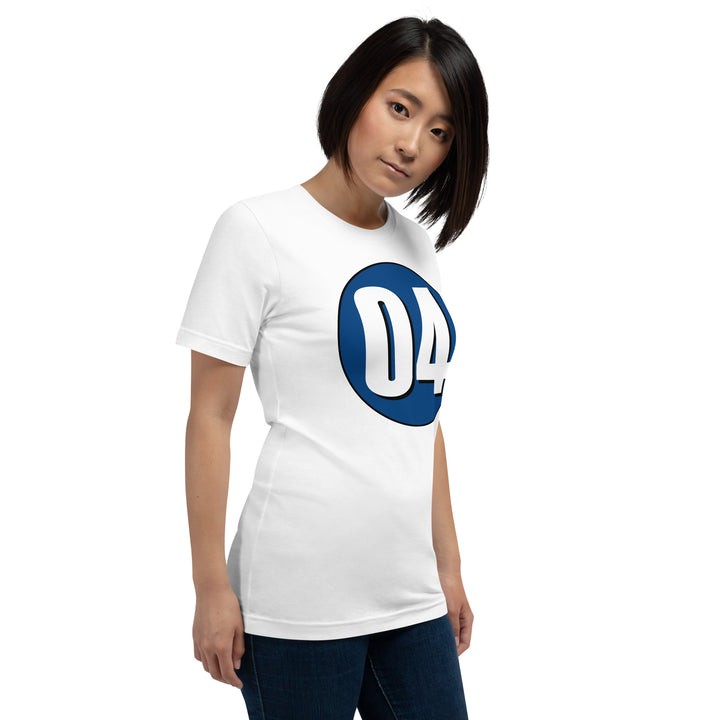 Unisex t-shirt: White on Navy Blue 04