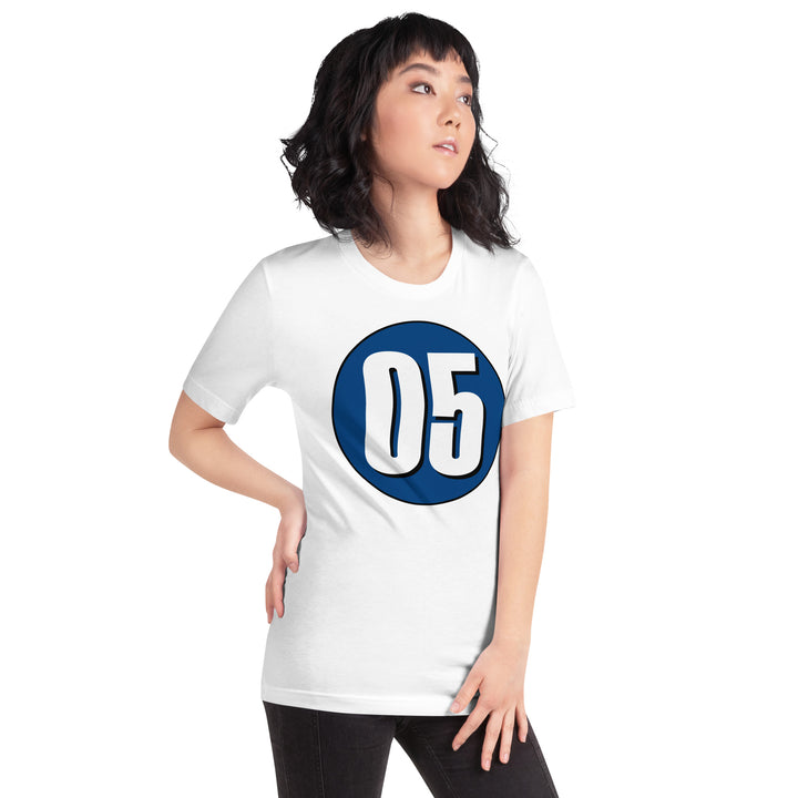 Unisex t-shirt: White on Navy Blue 05