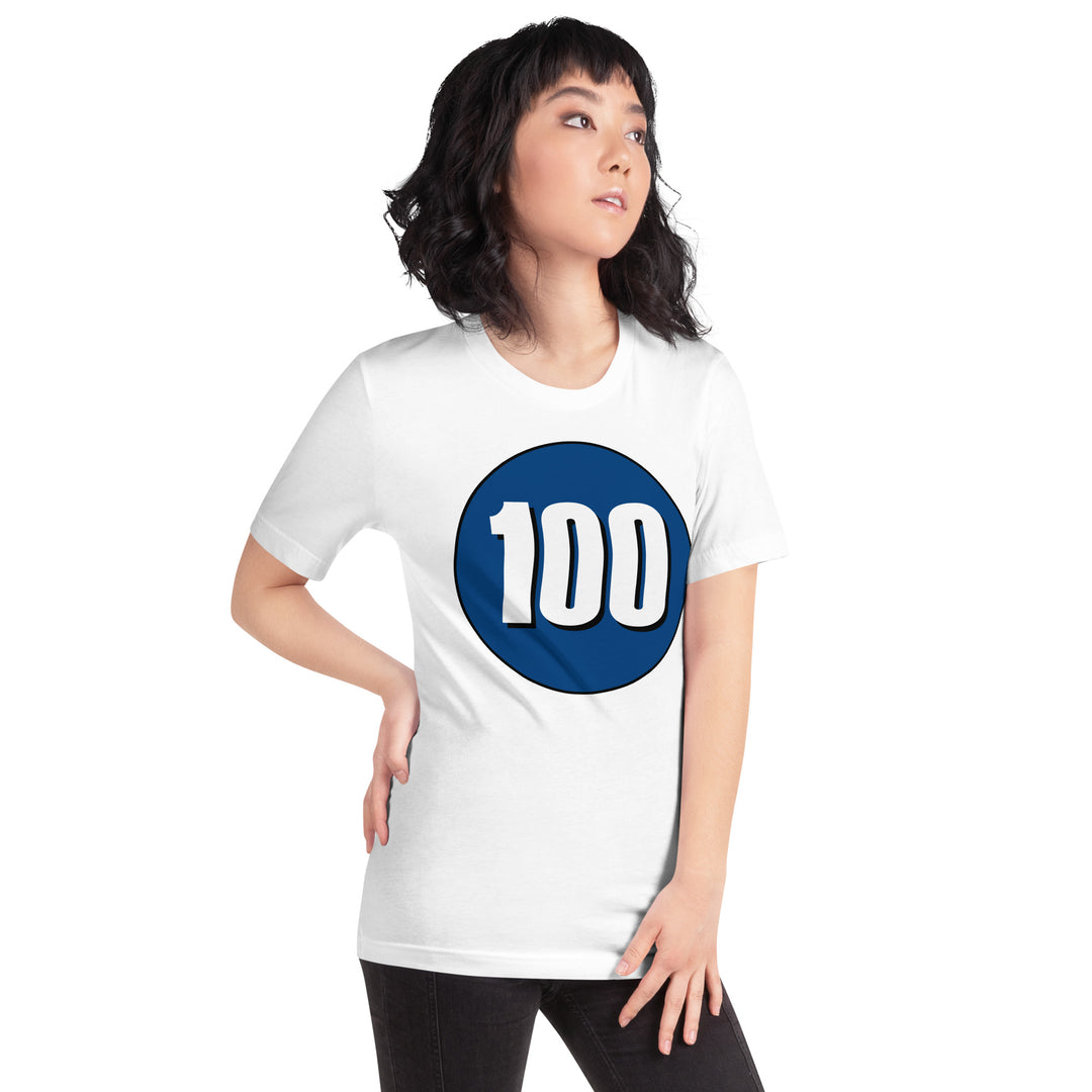 Unisex t-shirt: White on Navy Blue 100