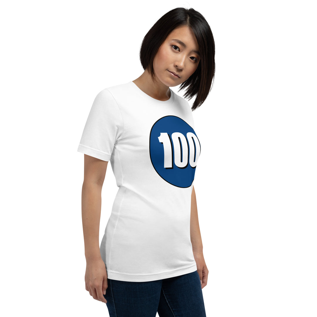 Unisex t-shirt: White on Navy Blue 100