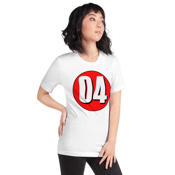 Unisex t-shirt: White on Red 04