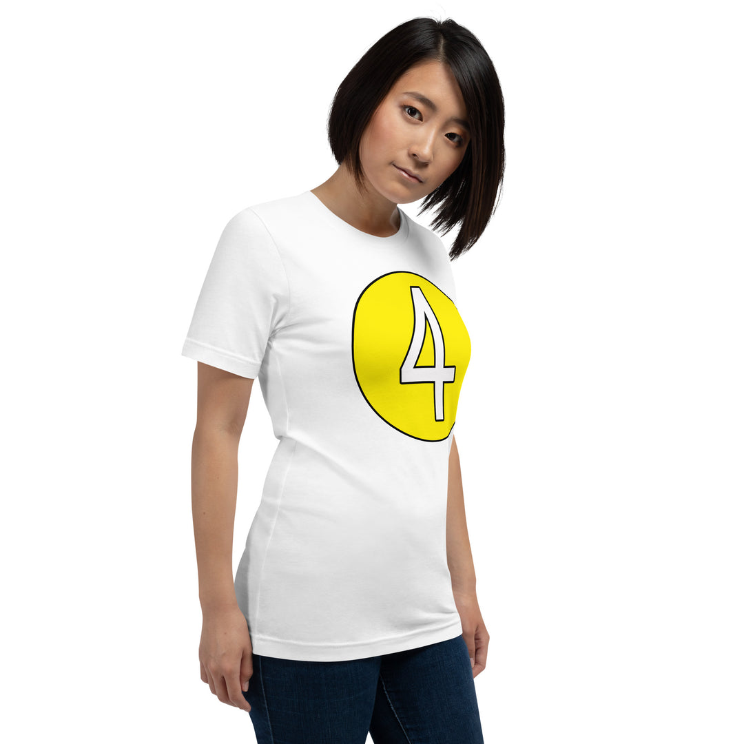 Unisex t-shirt: White on Yellow 4