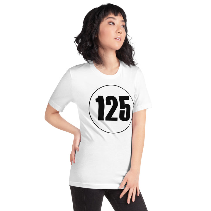 Unisex t-shirt: Black on White 125