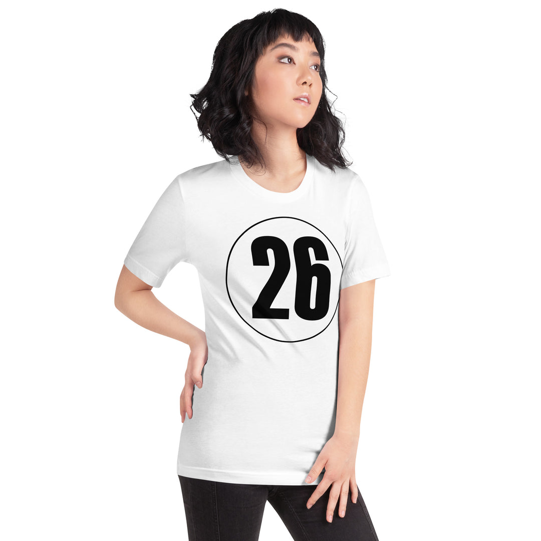 Unisex t-shirt: Black on White 26