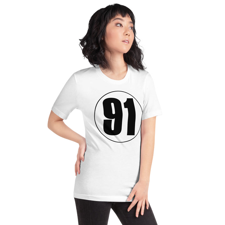 Unisex t-shirt: Black on White 91