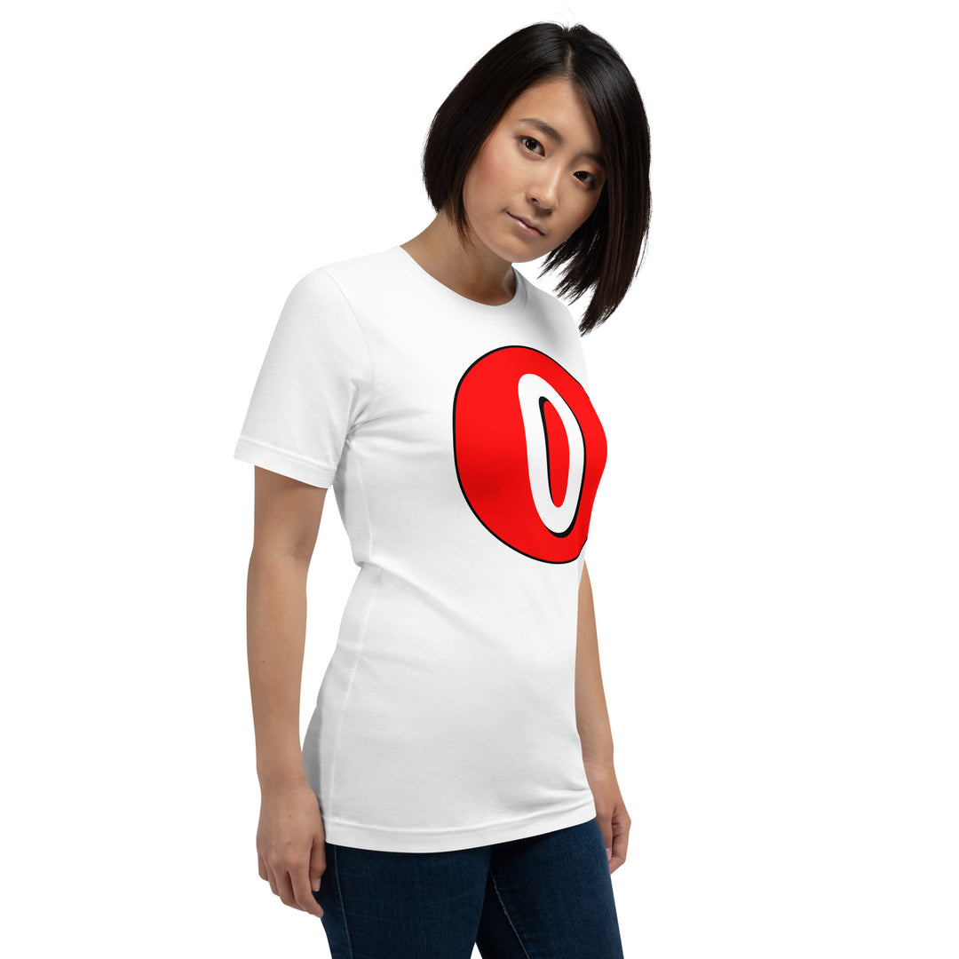 Unisex t-shirt: White on Red 0