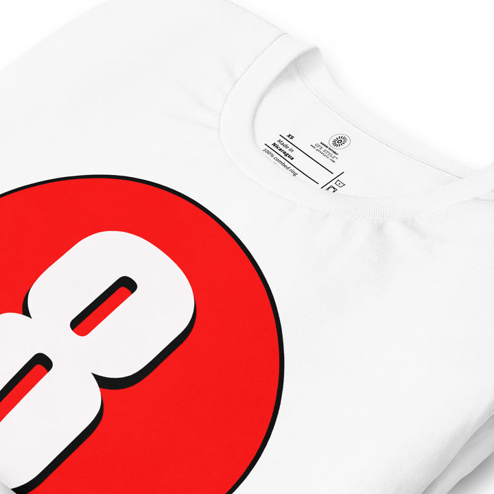 Unisex t-shirt: White on Red 8