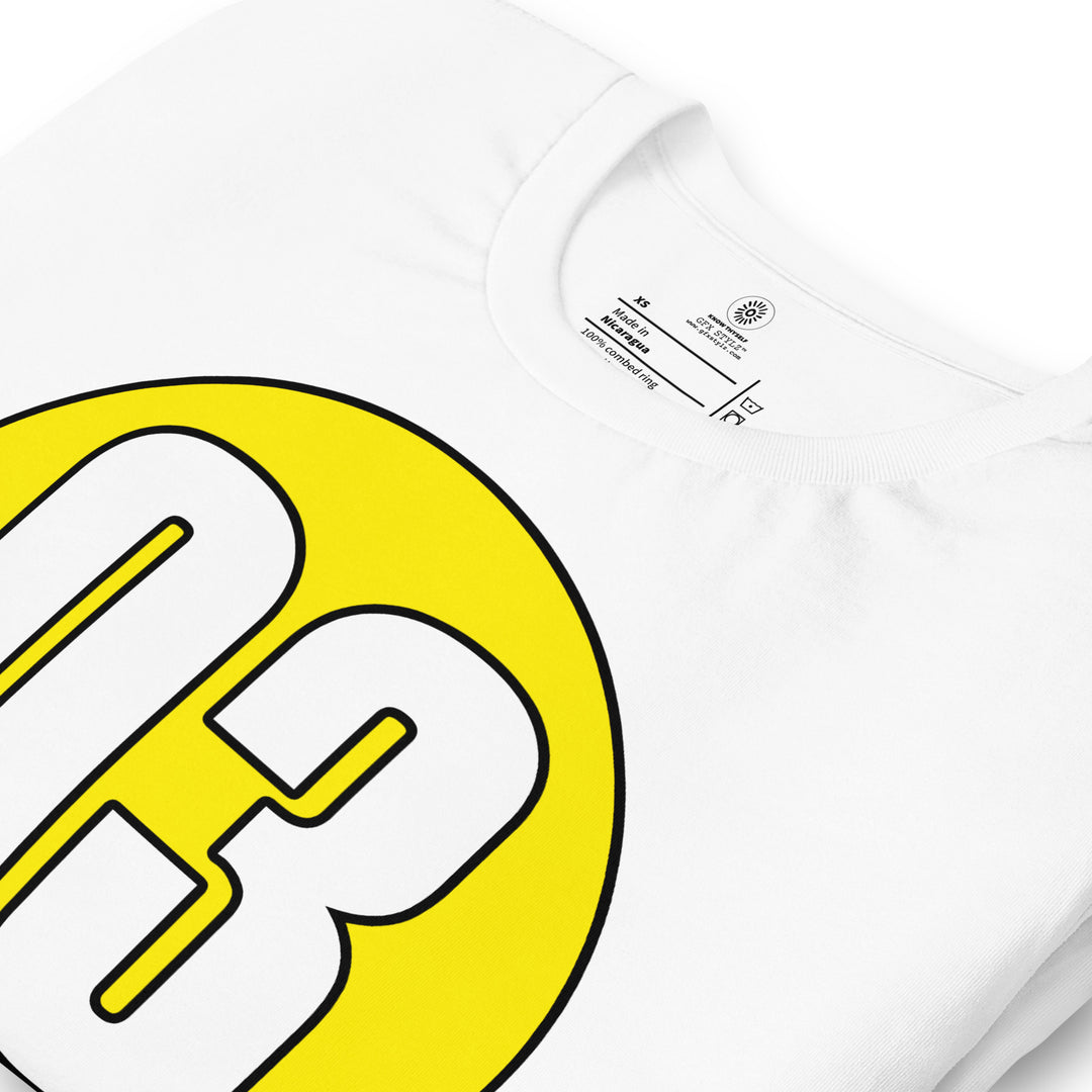 Unisex t-shirt: White on Yellow 03