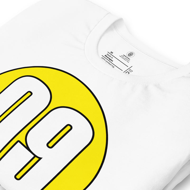 Unisex t-shirt: White on Yellow 09