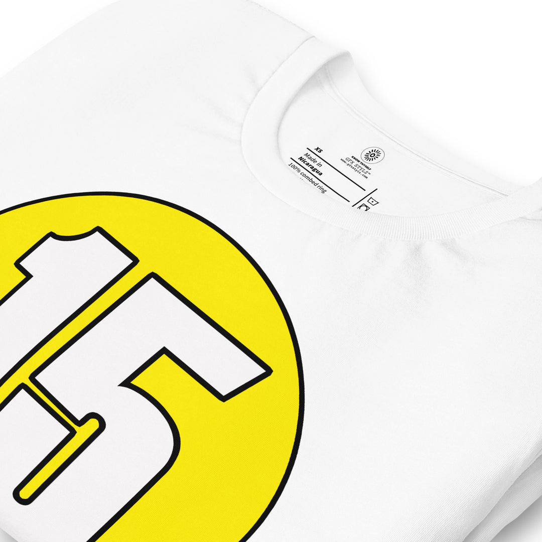 Unisex t-shirt: White on Yellow 15