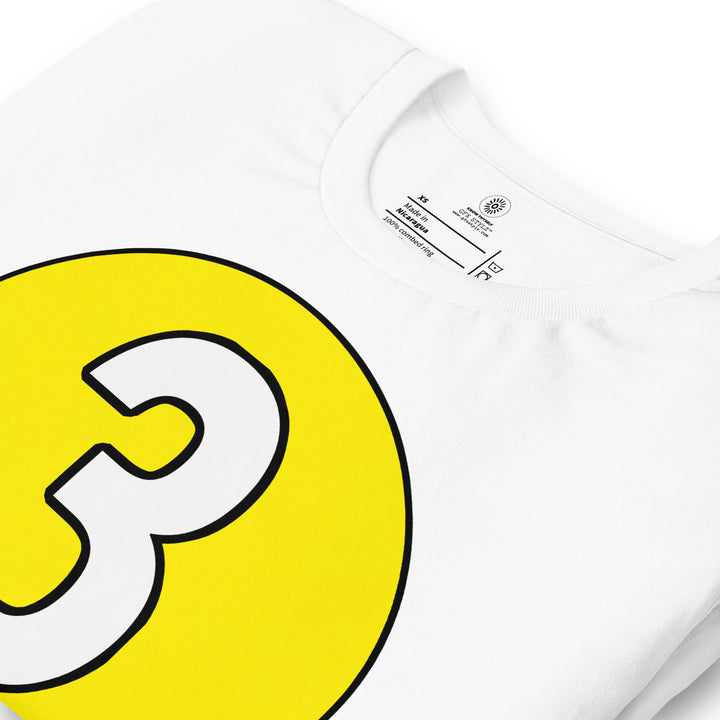 Unisex t-shirt: White on Yellow 3