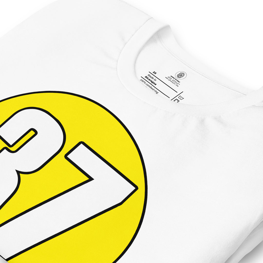 Unisex t-shirt: White on Yellow 37