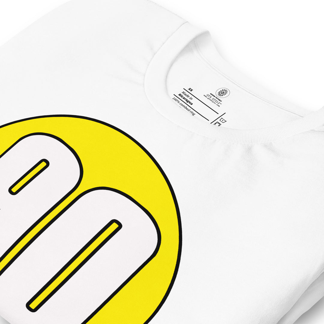 Unisex t-shirt: White on Yellow 90